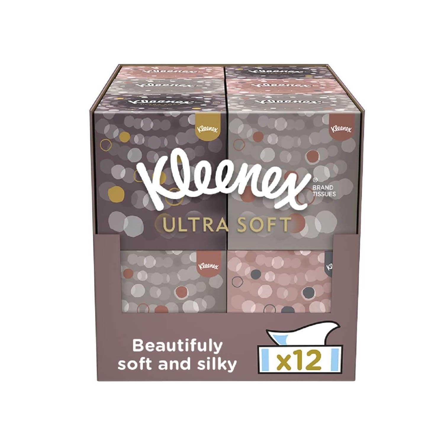Kleenex Ultra Soft Facial Tissues - Pack of 12 Cube Tissue Boxes