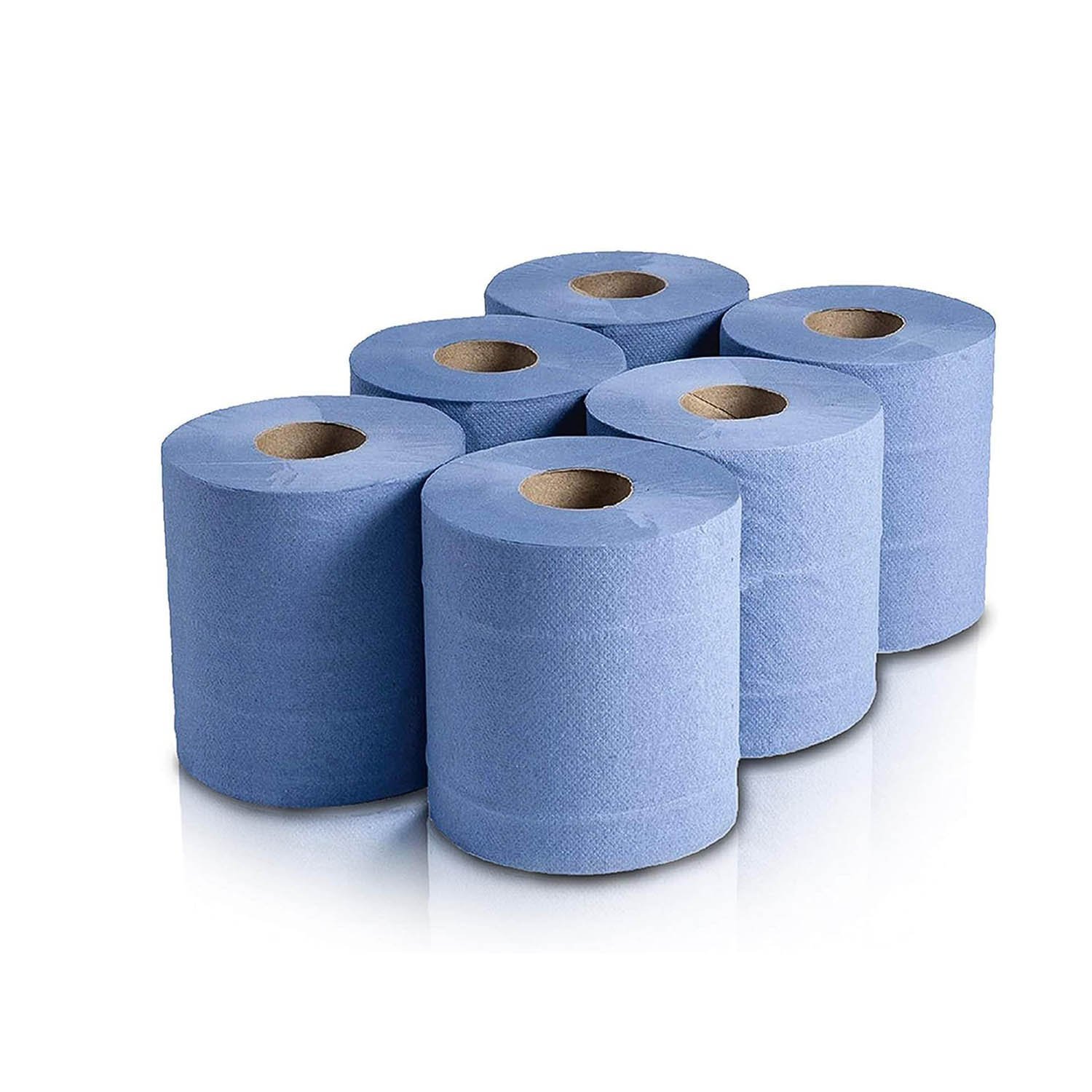 EPISENT Centrefeed Blue Hand Towel Rolls , (Pack of 1 (6 Rolls), Blue Roll)