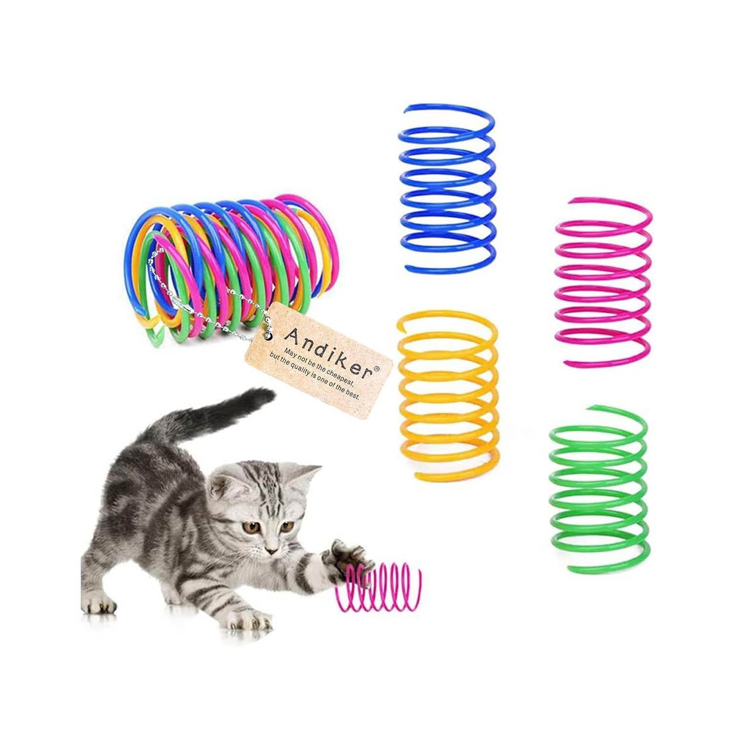 Andiker Cat Spring 12pcs, Cat Interactive Toy to Kill Time and Keep Fit Colorful Creative Toy