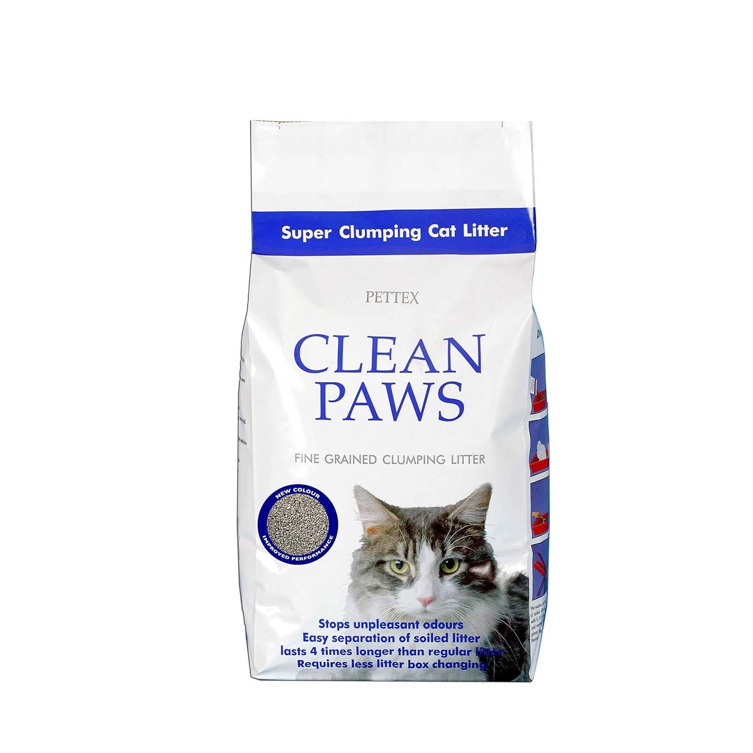 Pettex Clean Paws Super Clumping Ultra Cat Litter 15 kg, clear