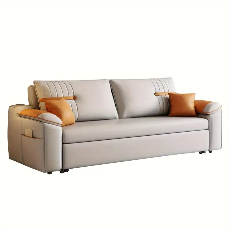 1pcs 1.2m Double Simple Gray Multifunctional Folding Sofa Bed, All-in-one Dual-purpose