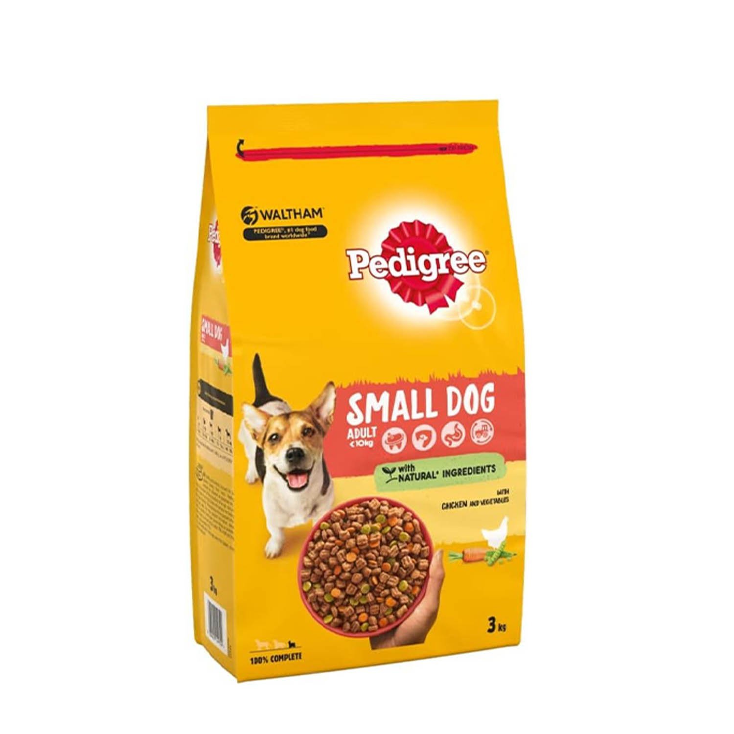 Pedigree Dry Complete Adult Small Dog Chicken and Vegetables 3kg