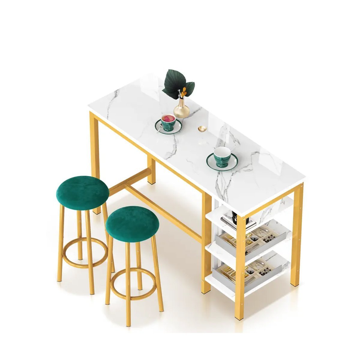 Lamerge A Three-Piece Table and Chair Set Suitable for Both the Living Room and Kitchen