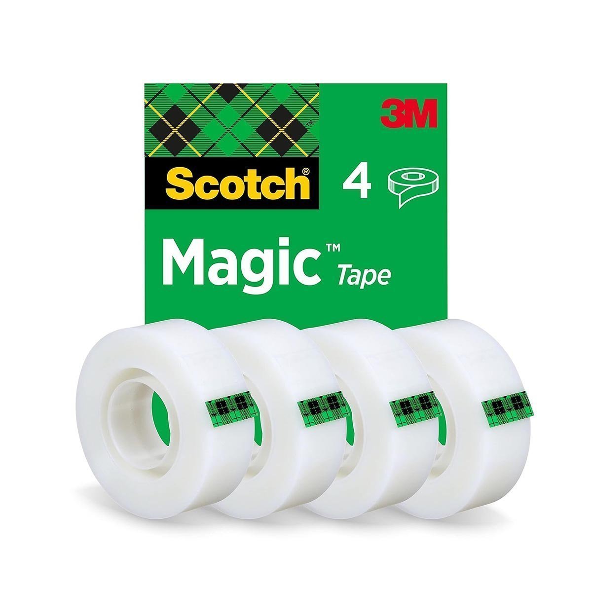Scotch Magic Tape, 4 Rolls , 19 mm x 33 m - General Purpose Sticky Tape for Document Repair, Labelling & Sealing