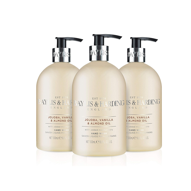 Baylis & Harding Jojoba, Vanilla & Almond Oil Hand Wash, 500 ml (Pack of 3) - Vegan Friendly