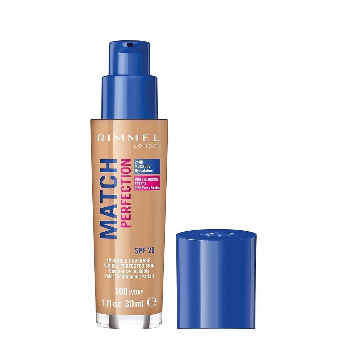 Rimmel Match Perfection Foundation SPF20, 100 Ivory, 30ml