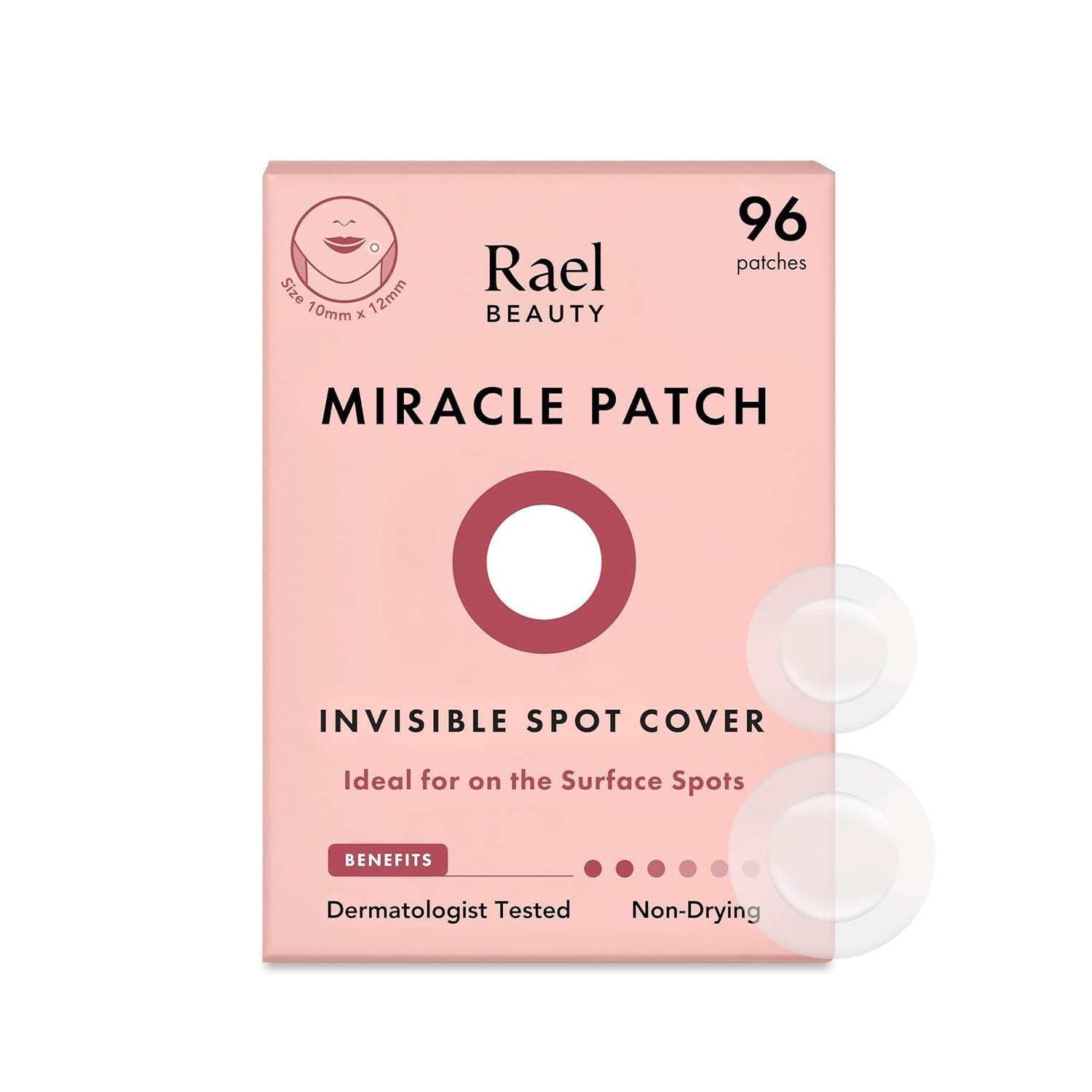 Rael Pimple Patches, Miracle Invisible Spot Cover - Korean Skincare, Hydrocolloid Acne Spot Treatment Patch - 2 Sizes (96 Patches)