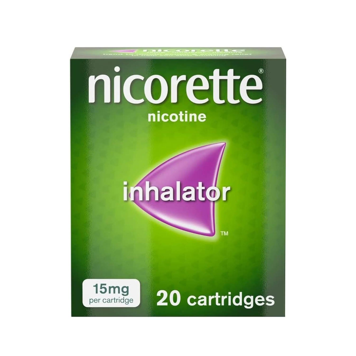 Nicorette 15mg Inhalator (20 Cartridges), Discreet & Convenient Nicotine Inhaler for Quitting Smoking