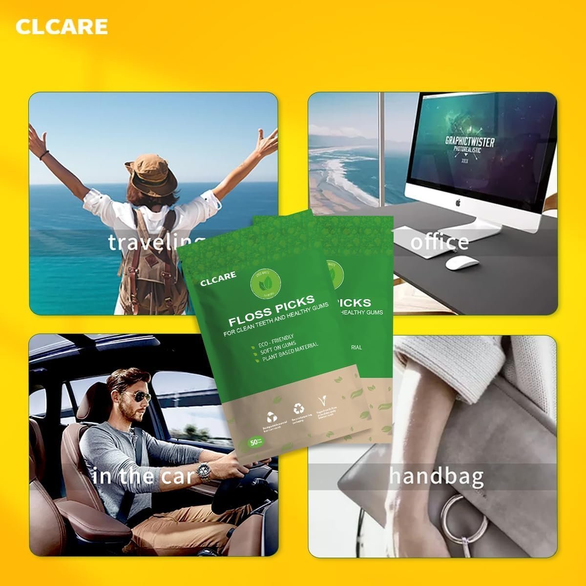 Biodegradable Dental Floss Picks, Eco-Friendly Floss Stick (100PCS) - Image 5