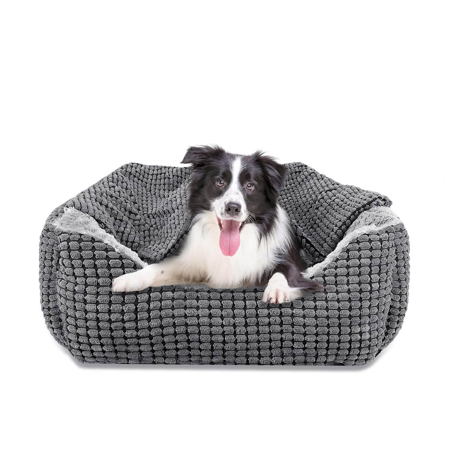 Rectangle XL Dog Bed Warm Hooded Dog Bed, Luxury Super Soft Pet Cave Bed Washable, Fits Up To 20/30/40/60lbs Pets